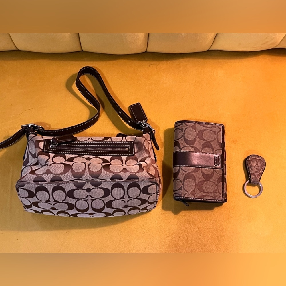 Y2K coach purse wallet and key fob set